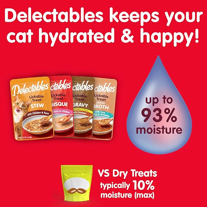 Hartz Delectables Stew Senior Lickable Wet Cat Treats, Multiple Flavors 1.4 Ounce (Pack of 12)