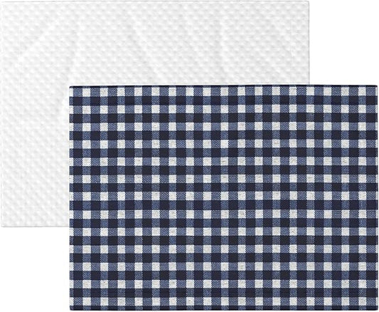 Waterproof Dog Blanket Soft Pet Blanket for Puppy Cat, Fleece Cat Throw Blankets for Furniture Bed Couch Sofa Reversible - Navy Blue Gingham 1
