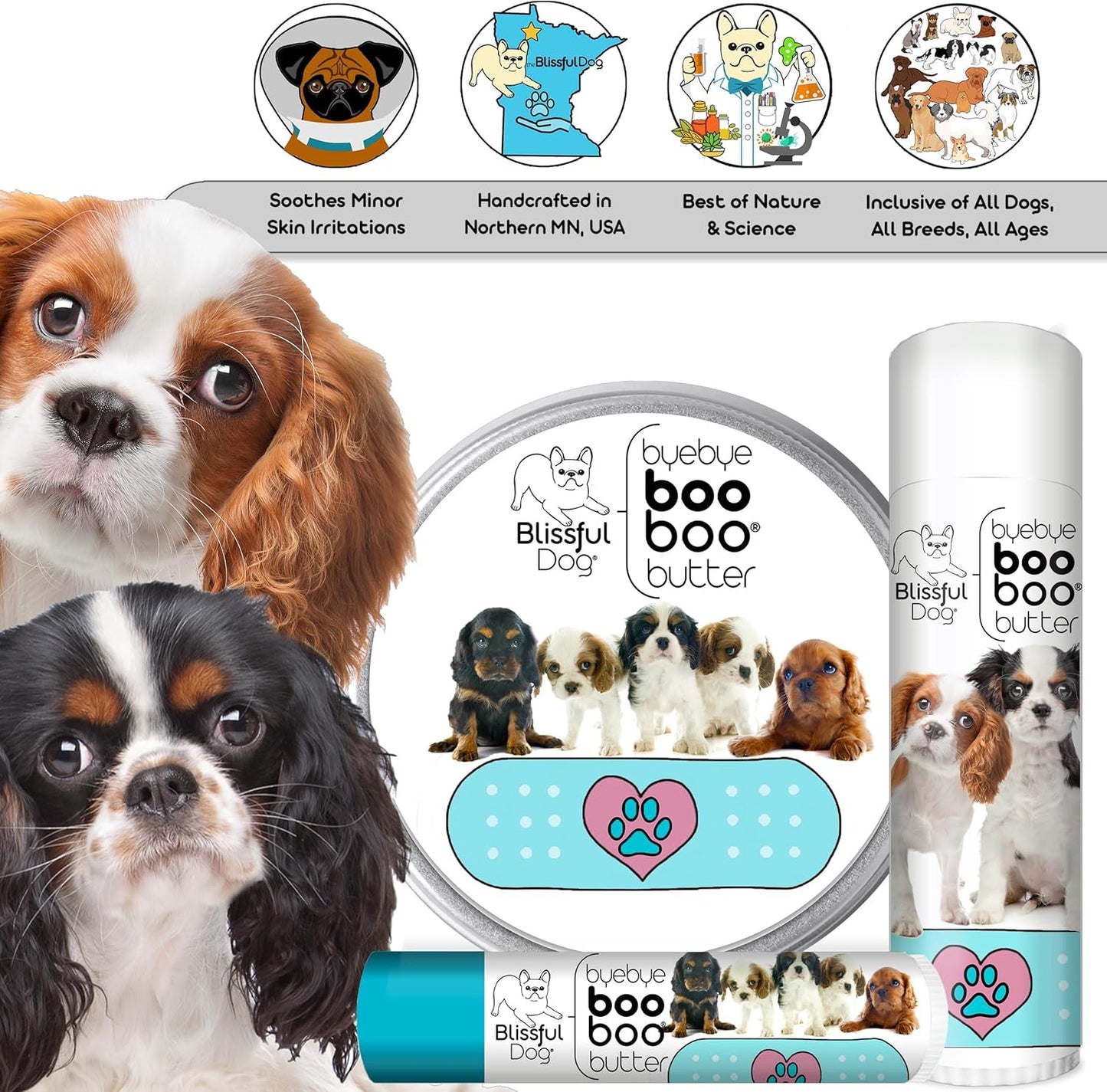 The Blissful Dog 1 oz TIN Cavalier King Charles Spaniel Booboo Butter