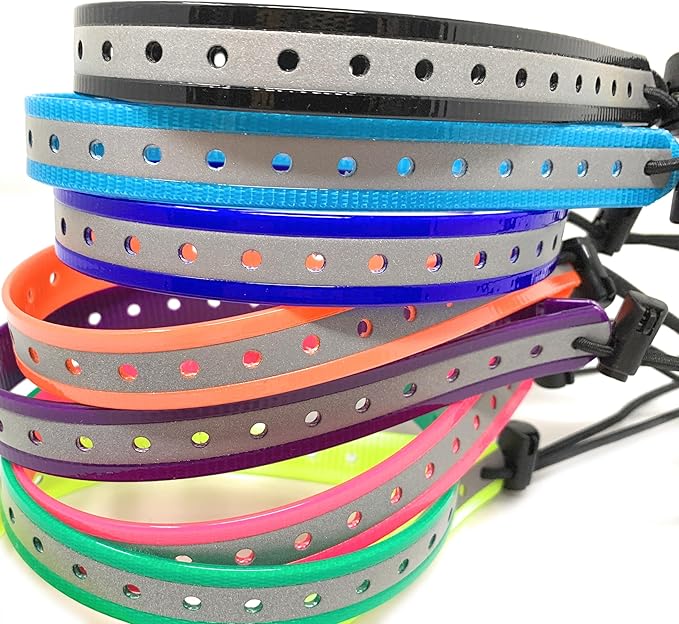 Replacement GPS eCollar with Adjustable Bungee, Multi-Hole Design, and Secure Toggle Closure for Small Dogs (Reflective Red, Small Neck)
