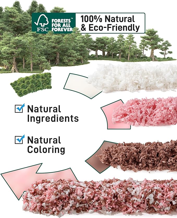BUCATSTATE Hamster Bedding 15L, 99% Dust-Free Guinea Pig Paper Bedding Odor Control Paper Bedding, Cozy Small Animal Bedding for Rabbit Rat Syrian Dwarf Hamsters Gerbils (Blossom)