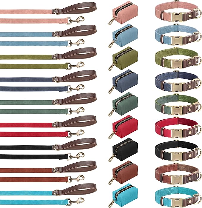 Didog Soft PU Leather Dog Collar for Large Dogs,Classic Adjustable Dog Collars with Quick Release Metal Buckle,Easy Clean and Comfortable with Nylon Lining,Reddish Brown,L Neck 16-23"