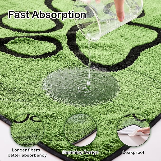 Qeils Reusable Dog Pee Pads, 2 Pack Super Absorbent & Leakproof Washable Puppy Pads with Soft Green Top Layer, for Potty Training, Crates, Couch, Car Seats & Pet Beds, 36"x 41"