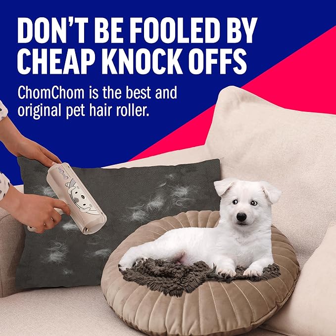 ChomChom Roller Pet Hair Remover - Reusable Dog and Cat Lint Rollers for Furniture, Couch, Car, and Clothes - Limited Dog Edition﻿