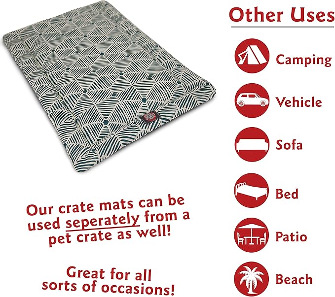 42" Charlie Emerald Green Crate Dog Bed Mat By Majestic Pet Products