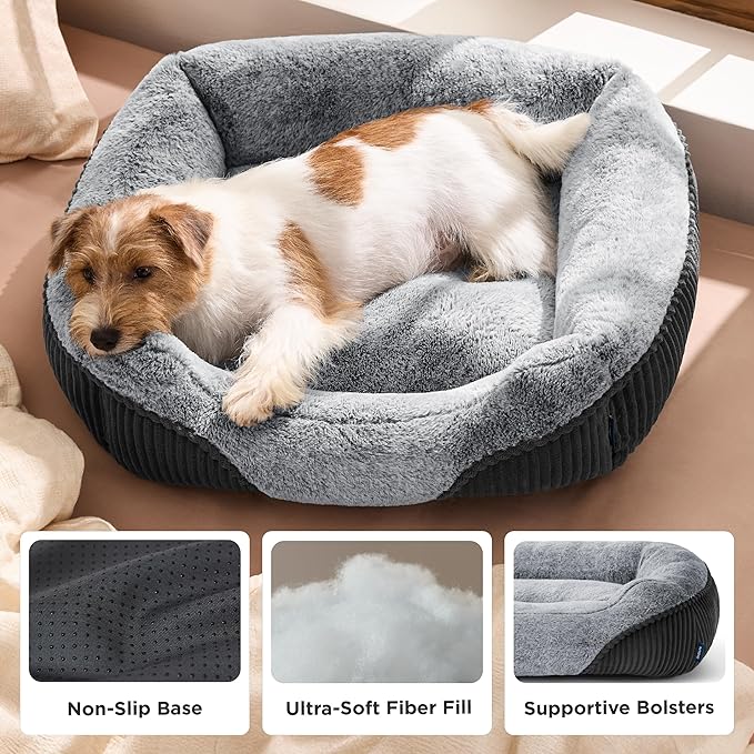 Bedsure Corduroy Fleece Puppy Beds Kitten Bed