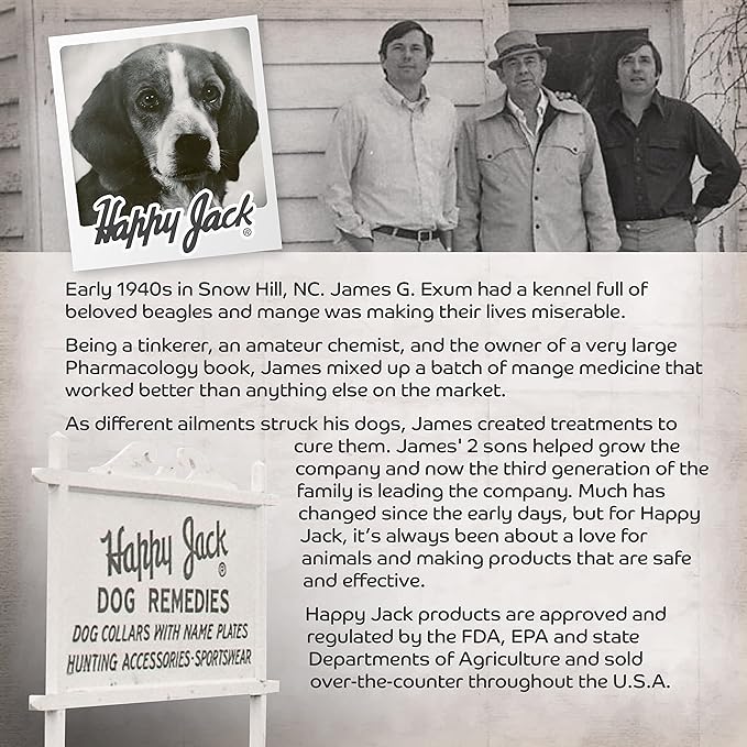 Happy Jack Kennel Dip Dog Flea and Tick Treatment & Prevention, Made in USA, Spray Yard & Home 30-Day Control, Kills Fleas, Ticks, Deer Ticks, Mange, Lice, for Puppies, Small to Large Dogs (16 oz)