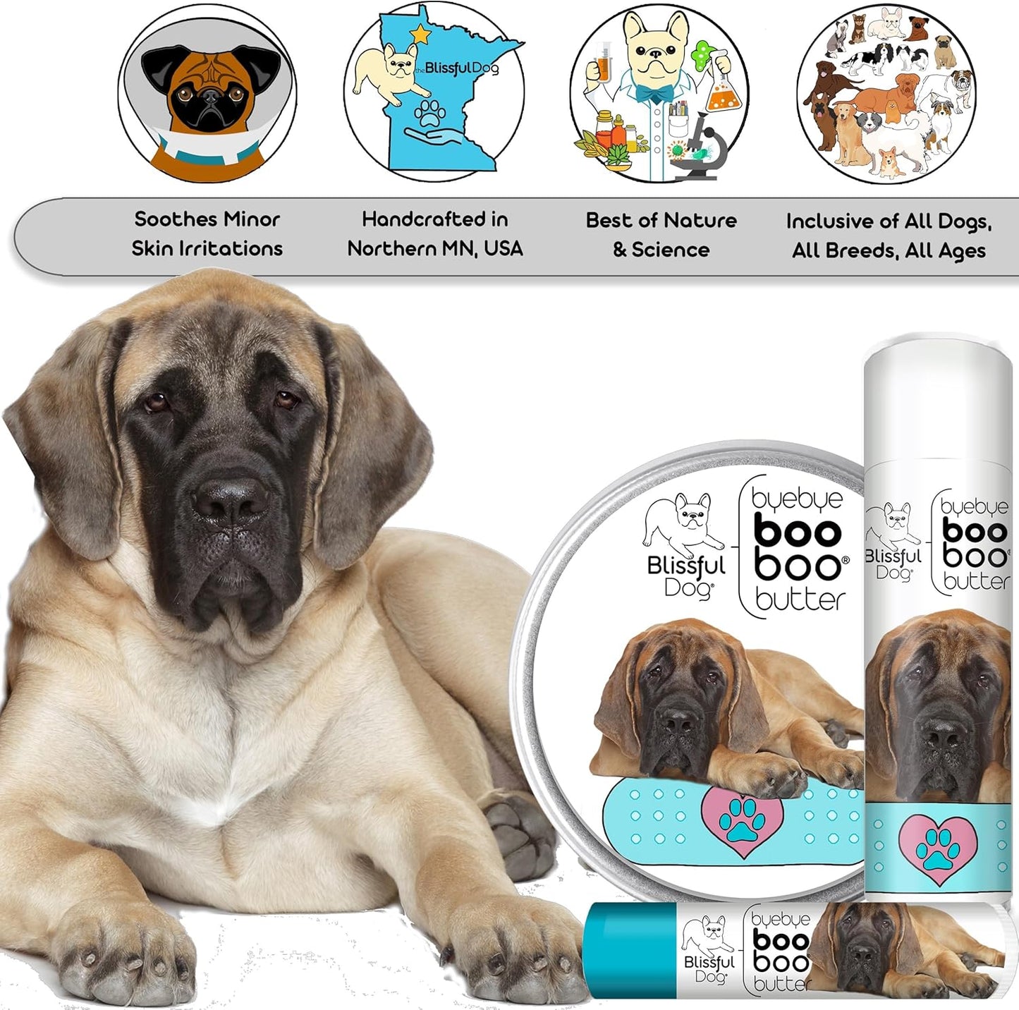 The Blissful Dog .50 oz Tube Mastiff Booboo Butter