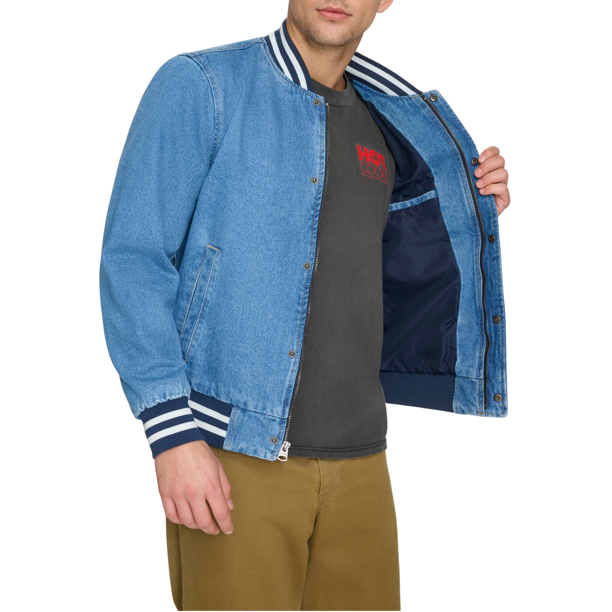 Levi's Men's Varsity Denim Bomber Jacket, Denim, Medium