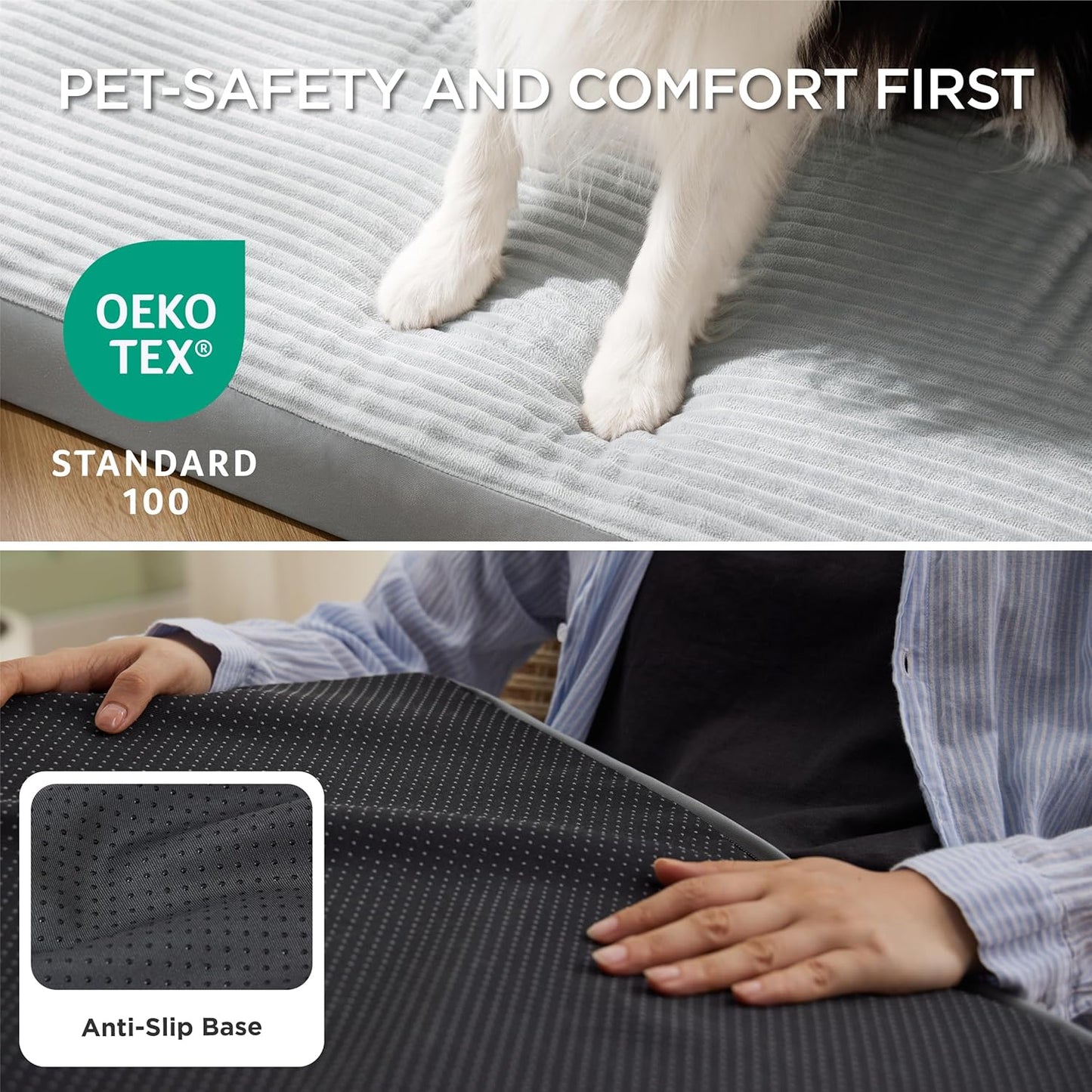Bedsure Dog Bed for Small Dogs - Orthopedic Pet Beds with Removable Machine Washable Cover, Egg Crate Foam Puppy Pad, Suitable for Pet Up to 20 lbs, 23"x17"