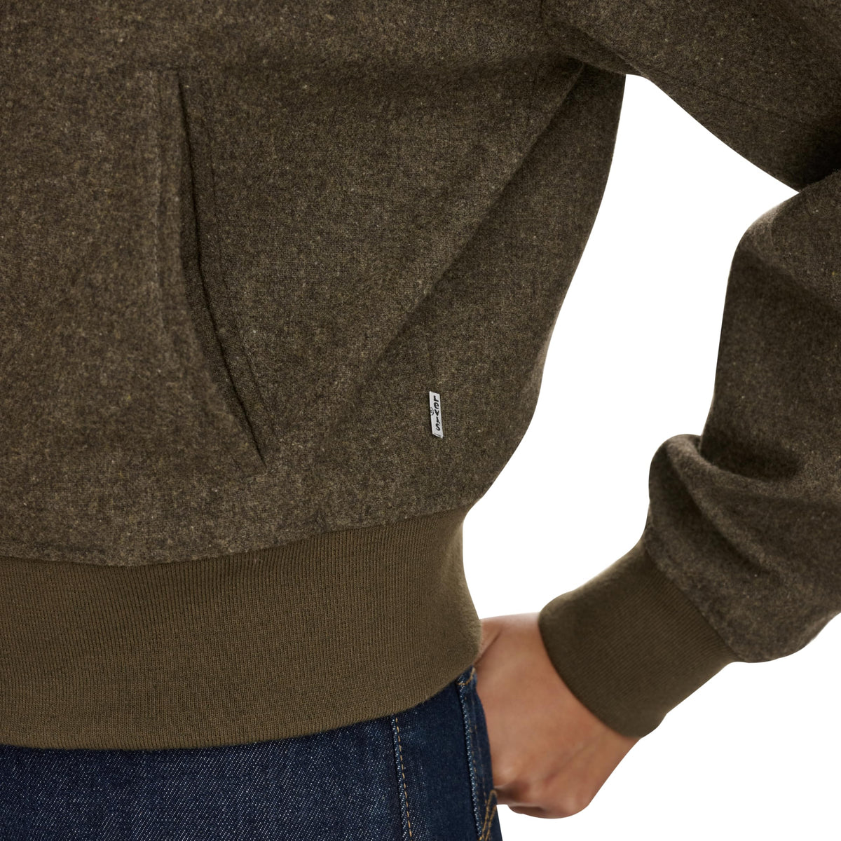 Levi's Women's Varsity Bomber Jacket, Olive Wool Blend, Medium